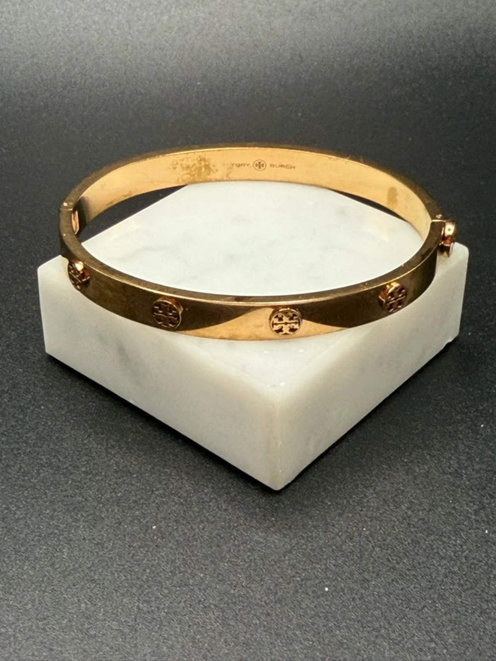 Tory Burch Hinged Bangle Bracelet #E437 - Picture 4 of 12